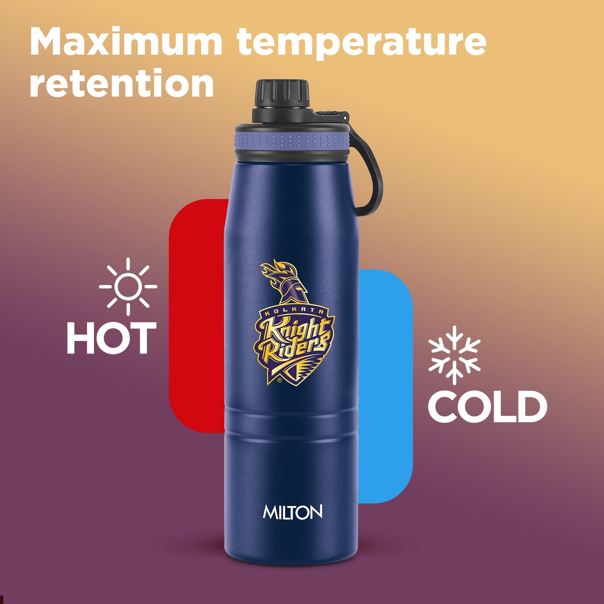 Sports Sparkle UV Printing Thermosteel Bottle - Kolkata Knight Riders (KKR) - Milton