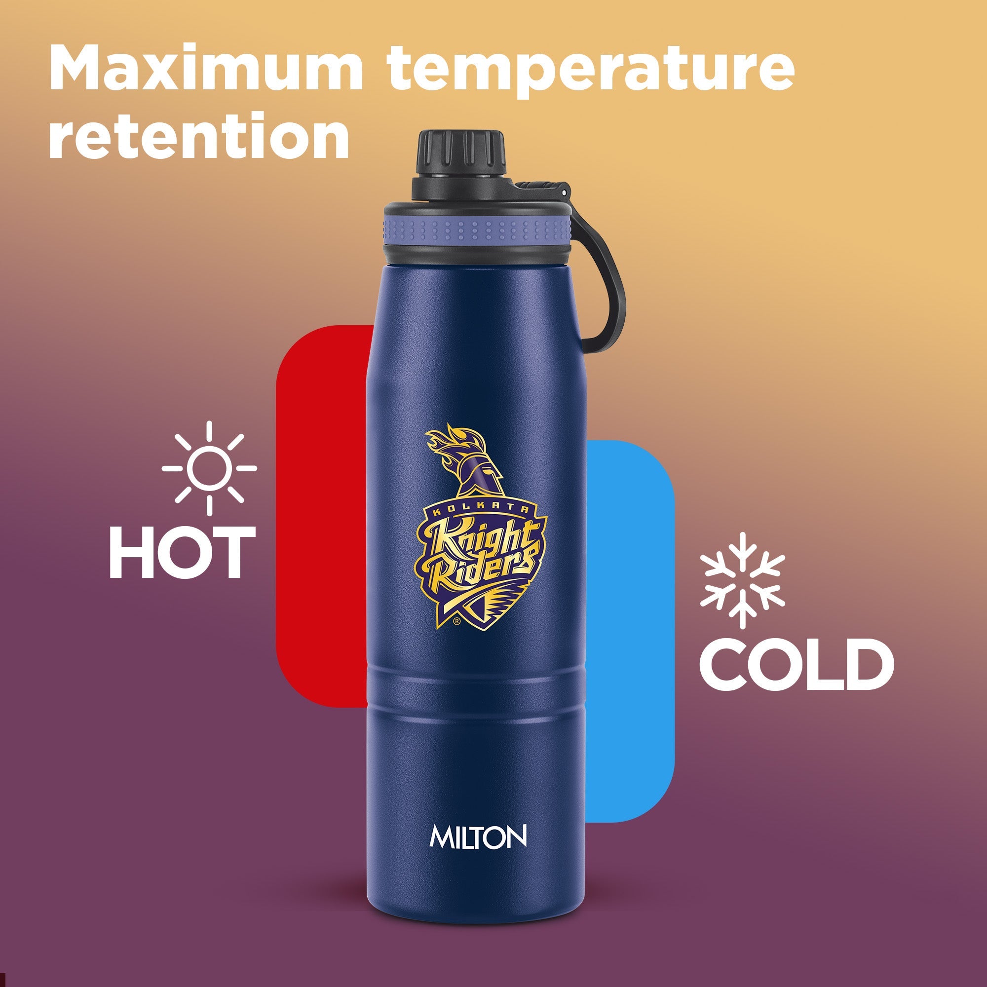Sports Sparkle UV Printing Thermosteel Bottle - Kolkata Knight Riders (KKR) - Milton