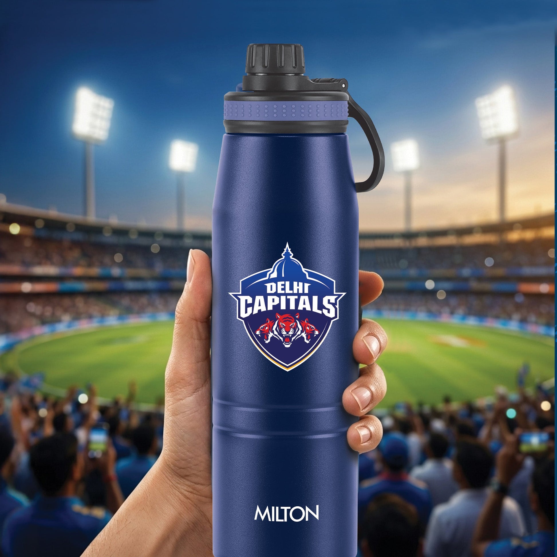 Sports Sparkle UV Printing Thermosteel Bottle - Delhi Capitals (DC) - Milton