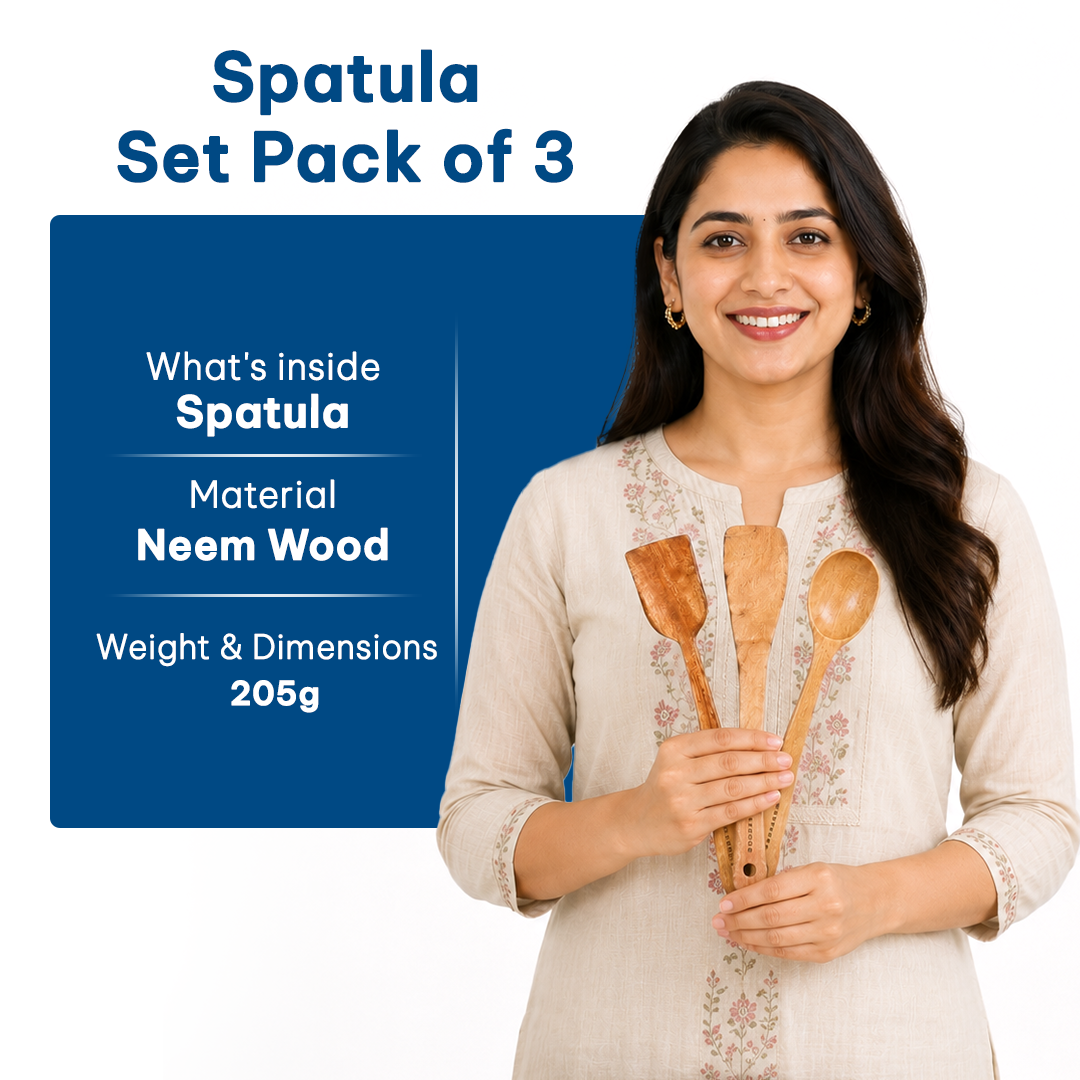 Neem Wood Spatula Set- Pack of 3