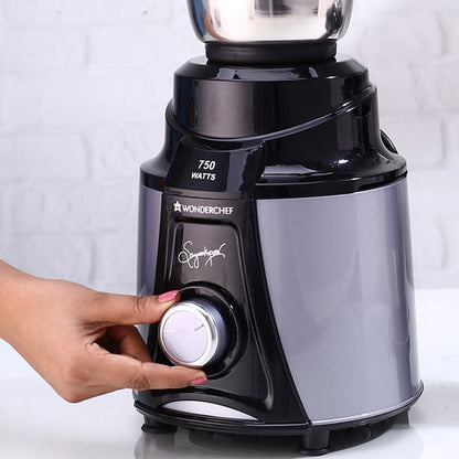 Galaxy Mixer Grinder 750W 100% Copper Motor, 4 Stainless Steel Jars, Black & Grey, 5 Years Warranty