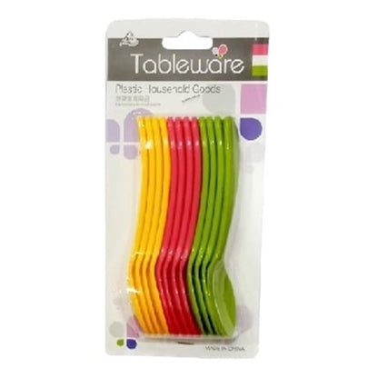 Puthak 12 Pcs Food Plastic Spoon Set for Baby Feeding Plastic Table Spoon Set Plastic Tea Spoon, Coffee Spoon Set (Pack of 12)