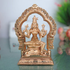 Bronze Sri Raja Rajeshwari Devi Idol, Lalita Tripurasundari Panchaloha Vigraham, Handcrafted Chola Art Shakti Murti for Pooja & Temple Worship, Gold, 5 Inch, 1 Piece