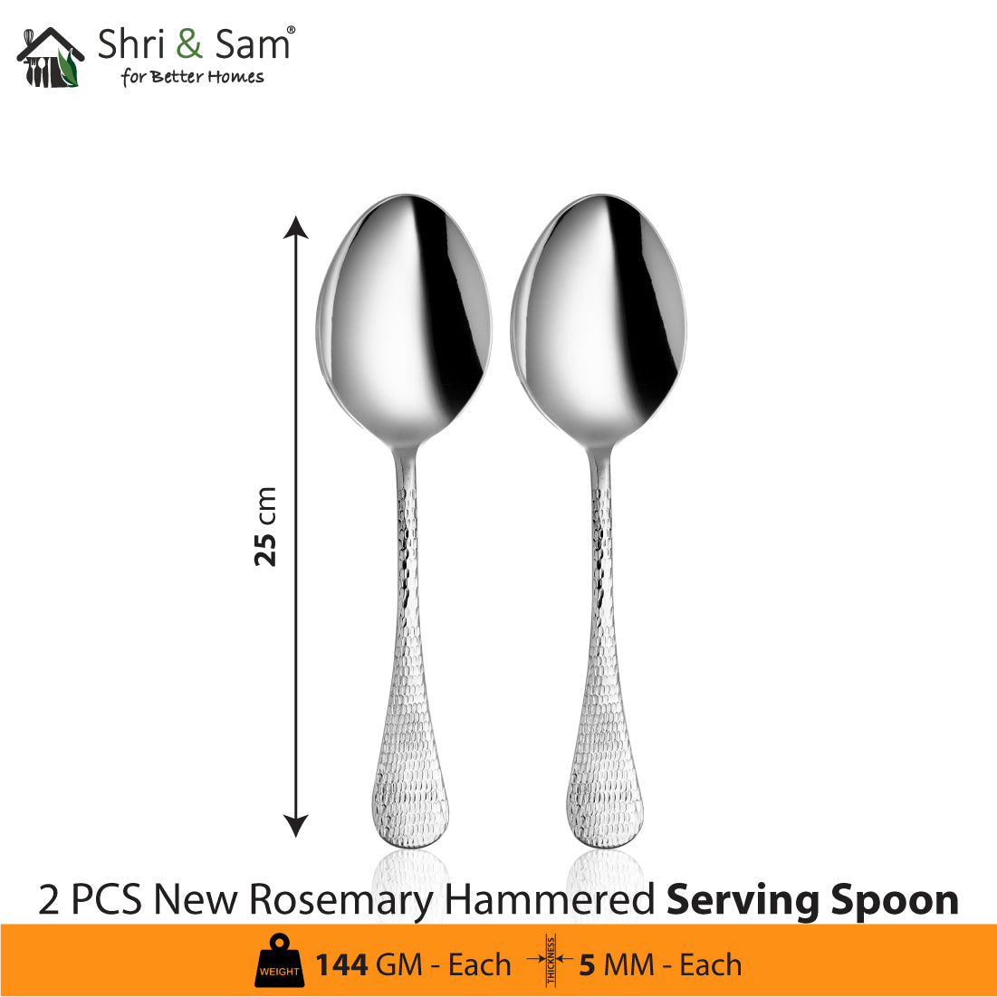 Stainless Steel Cutlery New Rosemary Hammered