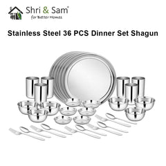 Stainless Steel 36 PCS Dinner Set (6 People) Shagun