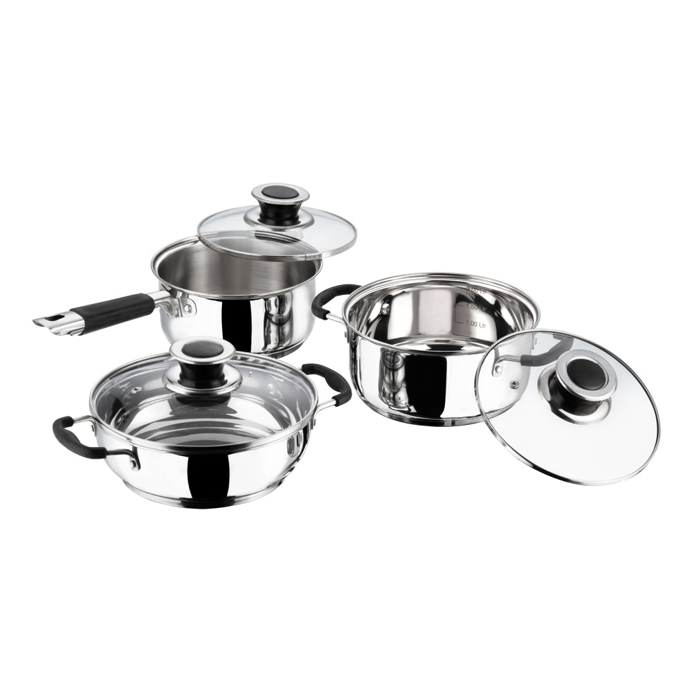 Vinod Stainless Steel Master Chef Cookware Set (Induction Friendly) - Set 3