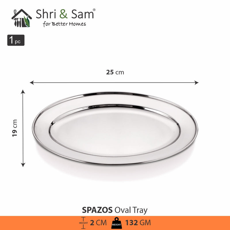 Stainless Steel Oval Tray Spazos