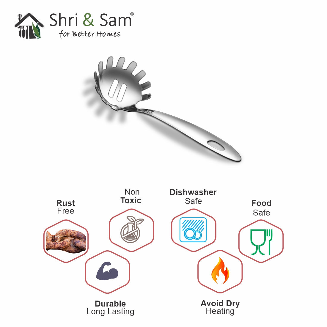 Stainless Steel Pasta Server Pearl