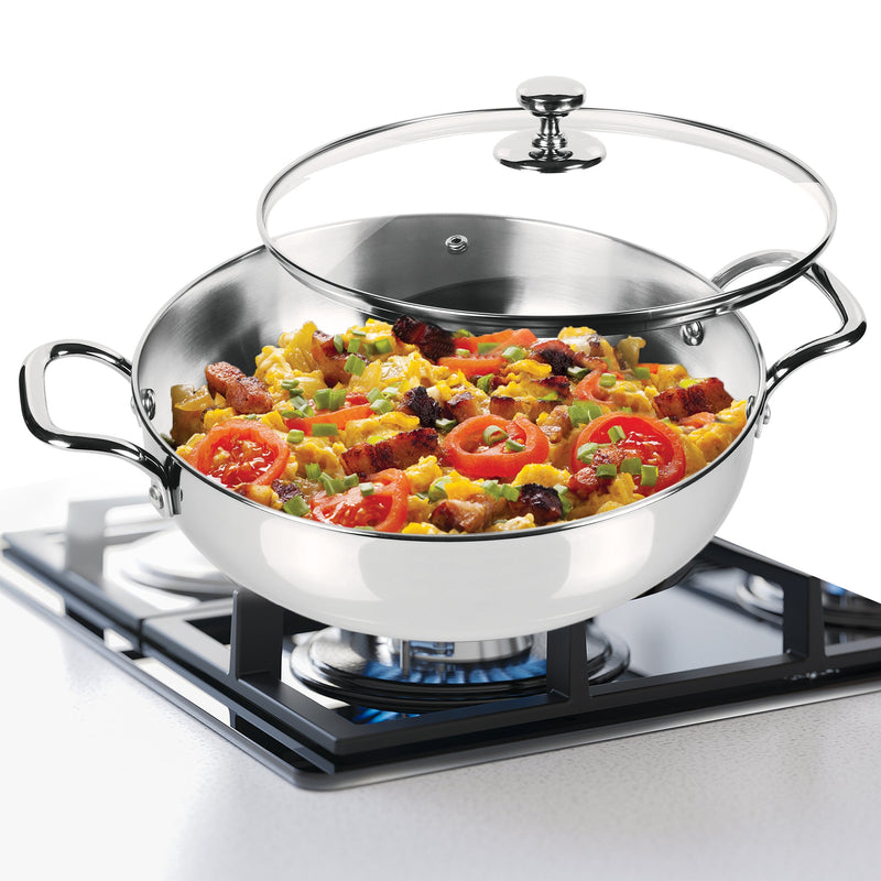 Stainless Steel Kadhai with Glass Lid (Milton Procook)