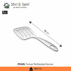 Stainless Steel Turner Perforated Server Pearl