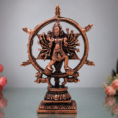 Copper Chakrathalwar Silai, Sudarshana Chakra Idol Vishnu Chakrayudha Sudarshan Chakram Murti for Pooja Decor Statue, Brown, 3.5 Inch, 1 Piece