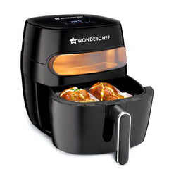 Swift Digital Air Fryer with Window | 1350W, 6 Litres | Rapid Air Technology | 7 Pre-set Functions | Non-stick Basket | Auto Shut-off | Touch Screen | Fry, Bake, Grill, Roast | 2-Year Warranty | Black
