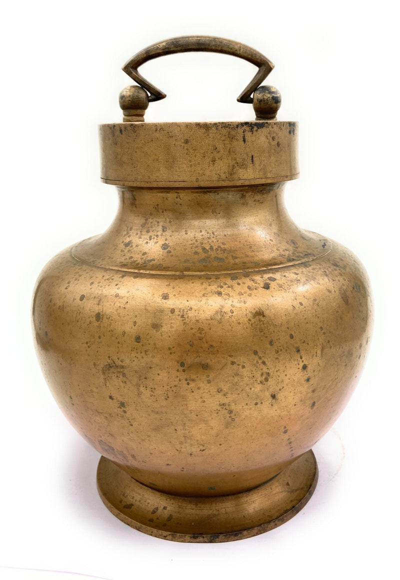 Bhunes Brass Antique Kamandal | Brass Stoup | Gangajali With 2 Litre Capacity,Gold, 10.5 Inch, 1 Piece