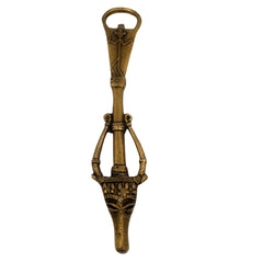 Handmade Brass Bottle Opener, Peetal Pittal Bar Tool, Bastar Tribal Vintage Cap Opener, Hittale Tambra Pittal Kitchen & Bar Accessory,Gold, 7 Inch, 1 Piece