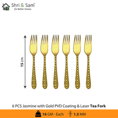 Stainless Steel Cutlery with Gold PVD Coating & Laser 5 Jasmine