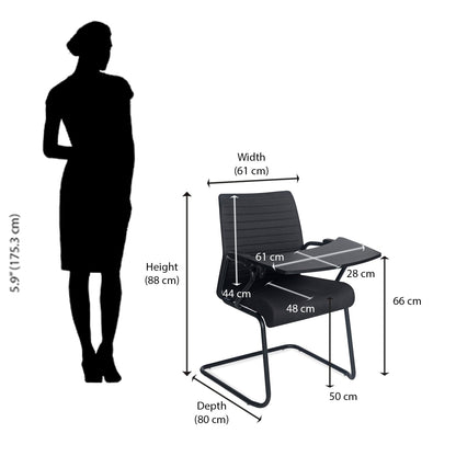 Nilkamal Thames Training Fabric Chair (Black)