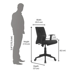 Nilkamal Thames Low Back Mesh Chair (Black)