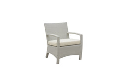 Hudson Outdoor Garden Balcony Sofa Set 3 Seater, 2 Seater With 2 Single Seater and 1 Center Table With 1 Side Table Set (White)