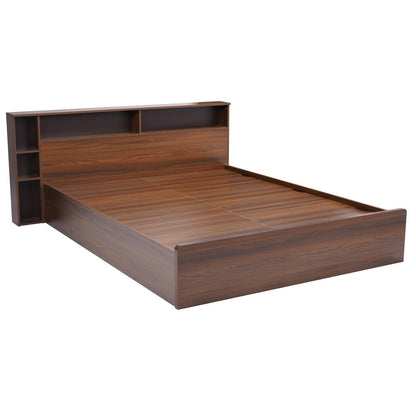 Nilkamal Torrie King Bed With Headboard & Box Storage (Classic Walnut)