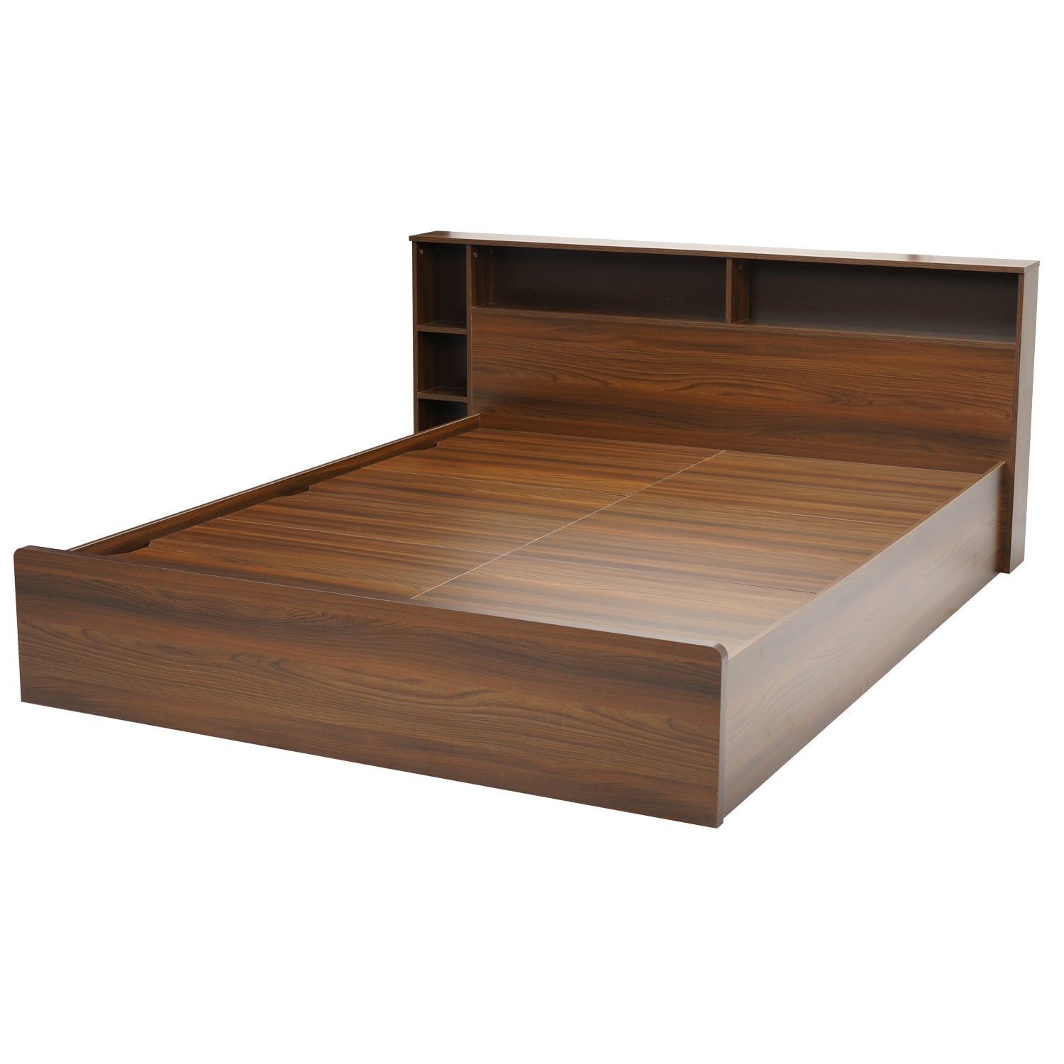 Nilkamal Torrie King Bed With Headboard & Box Storage (Classic Walnut)