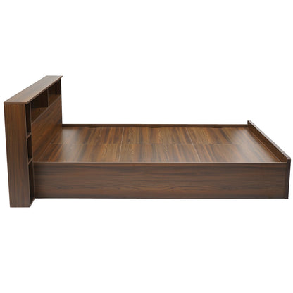 Nilkamal Torrie King Bed With Headboard & Box Storage (Classic Walnut)