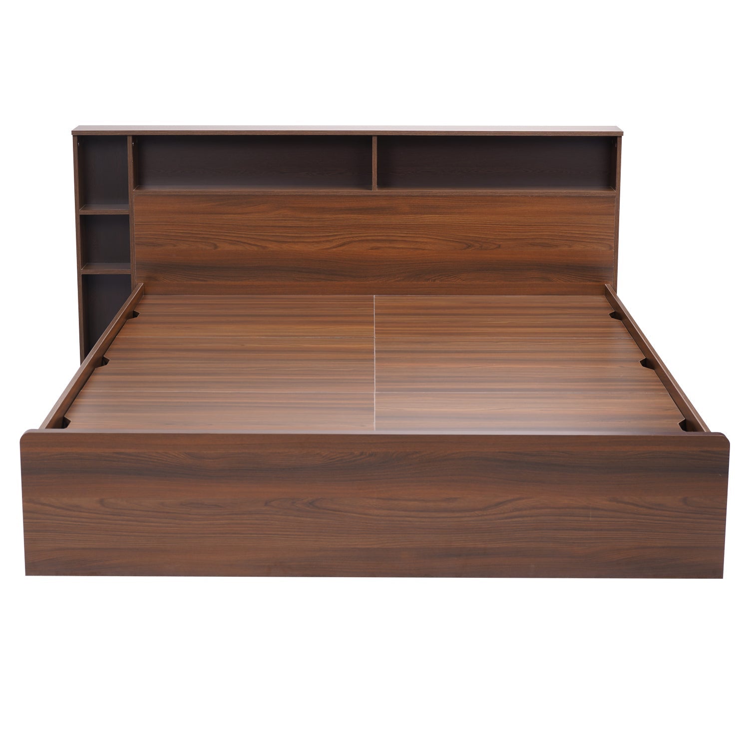Nilkamal Torrie Queen Bed With Headboard & Box Storage (Classic Walnut)