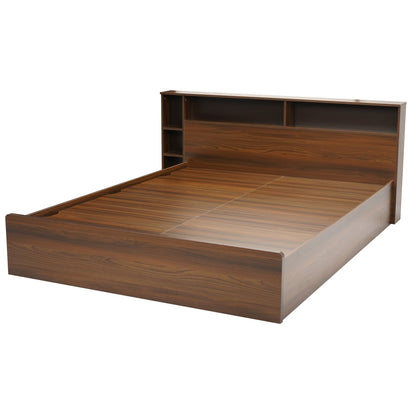 Nilkamal Torrie Queen Bed With Headboard & Box Storage (Classic Walnut)