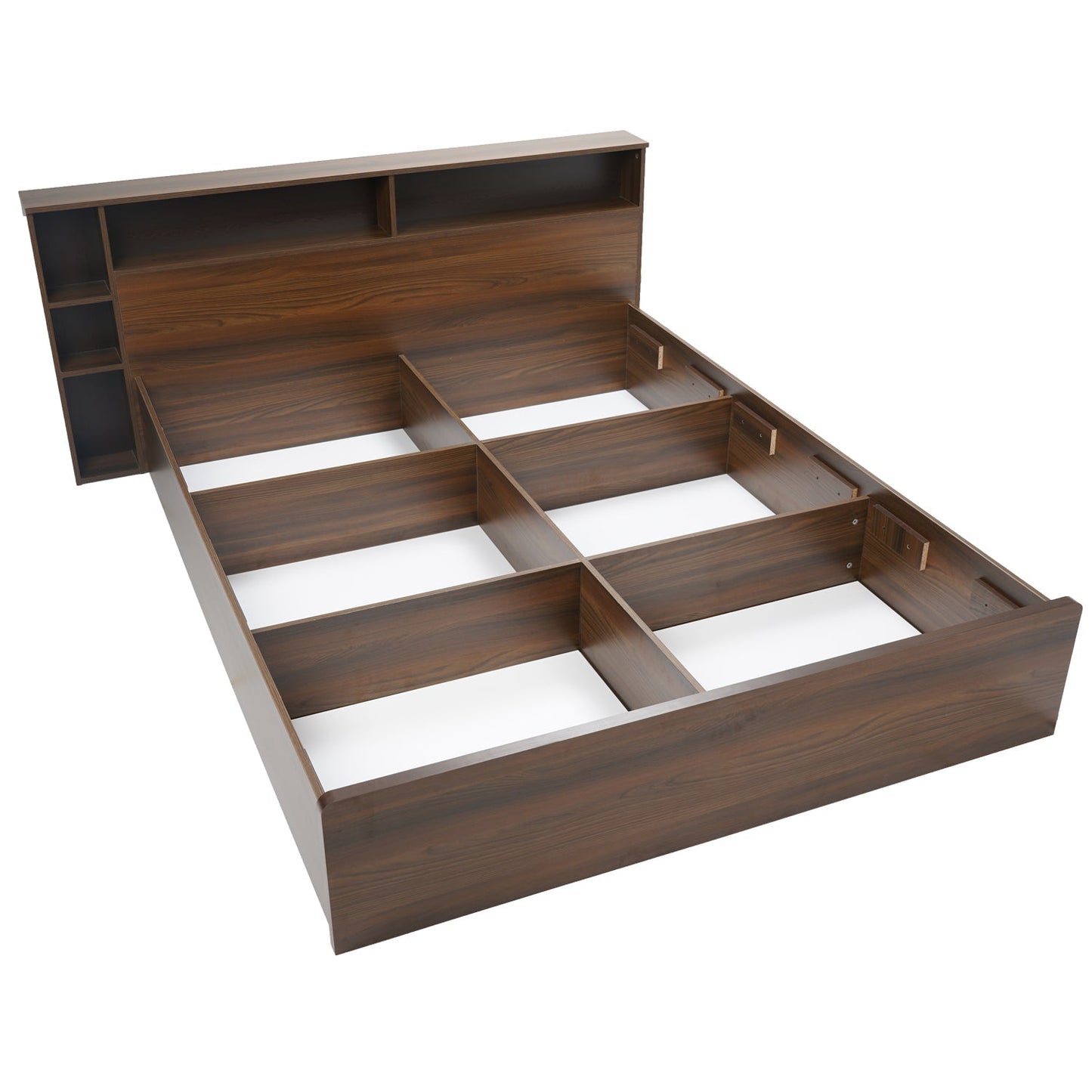 Nilkamal Torrie Queen Bed With Headboard & Box Storage (Classic Walnut)