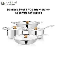 Stainless Steel 4 PCS Triply STARTER Cookware Set Triplica