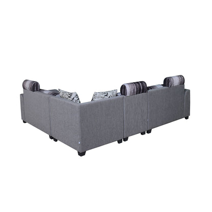 Nilkamal Tripoli Fabric Corner Sofa (Grey)
