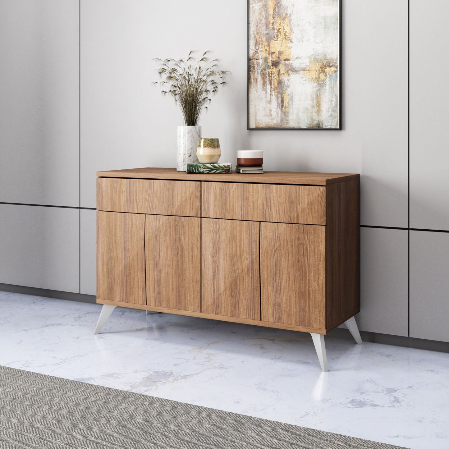 Nilkamal Trixie Buffet Sideboard Cabinet (Oak)