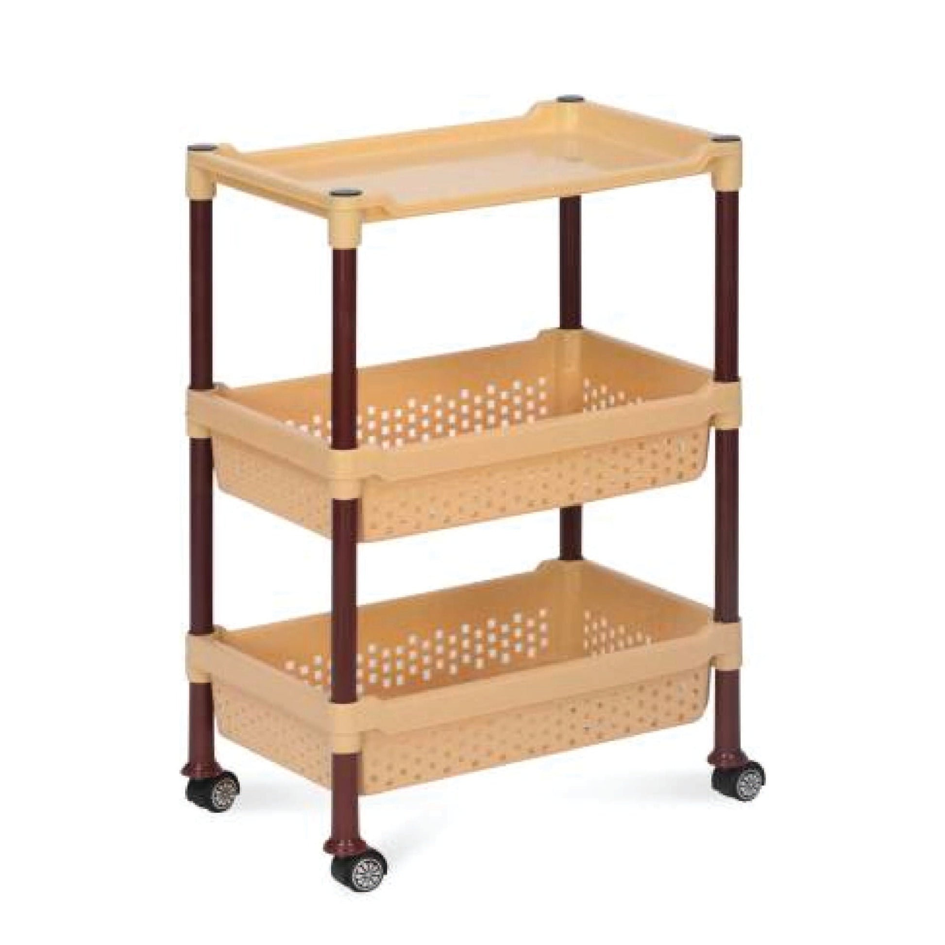 Nilkamal Trolley 15 (Maroon & Marble Beige)