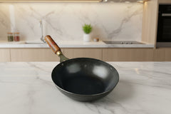 Pure Iron Flat Bottom Wok (10" Inches)