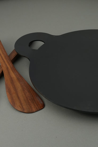 (PAPER ROAST) Pure Iron Dosa Tawa (10" Inches)+ Free Wooden Flip