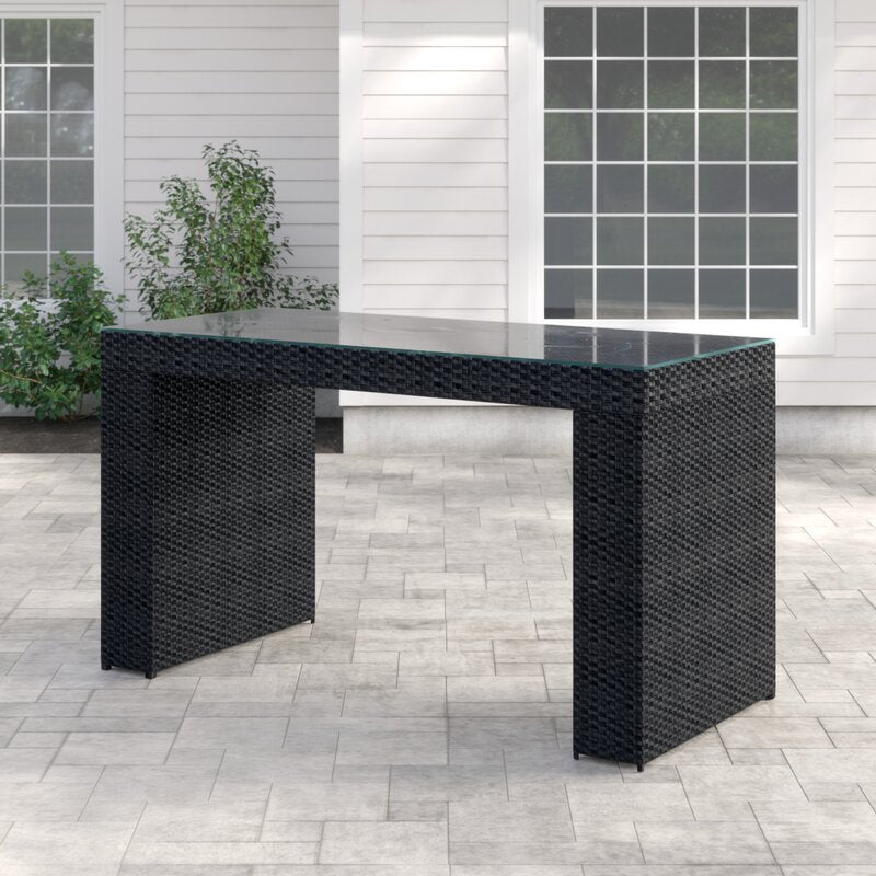 Litani Outdoor Patio Bar Sets 6 Chairs and 1 Table (Dark Brown)