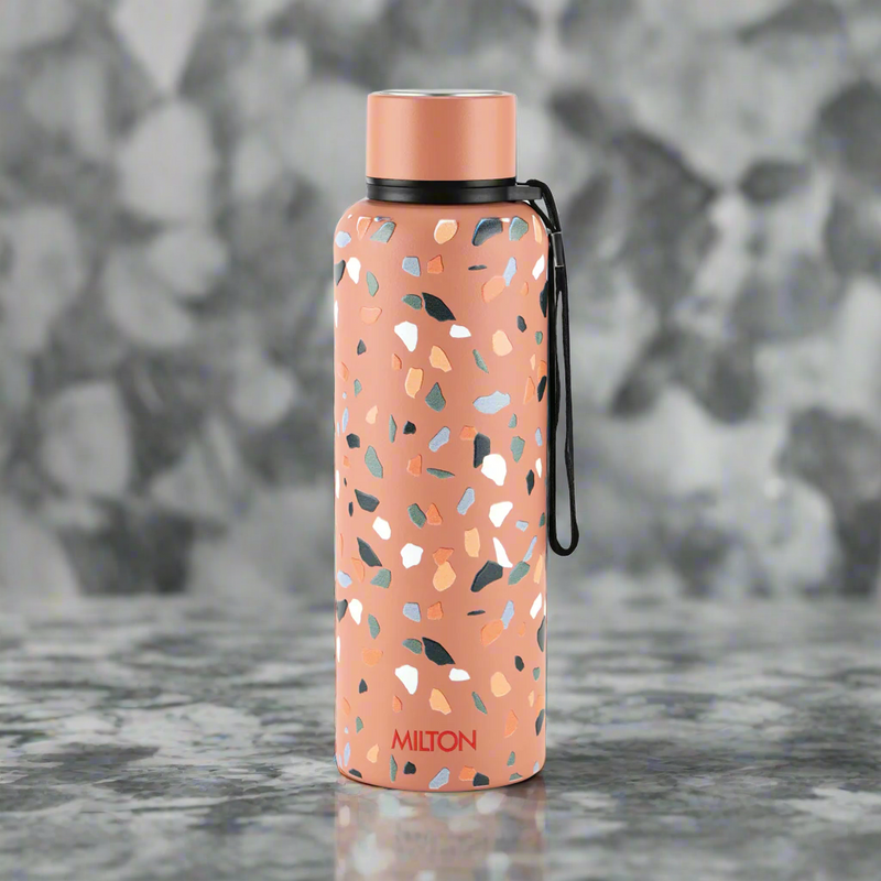 Textured Marble Stones 3D UV Printed Aura Thermosteel Bottle (Milton)