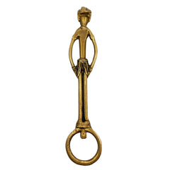 Brass Bottle Opener, Peetal / Pittal Bastar Handmade Cap Cork Opener,Gold, 7 Inch, 1 Piece