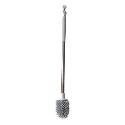 Silicone Toilet Brush Flex Toilet Brush No-Slip Long Handle Soft Silicone Bristle Clean Toilet Corner Easily for Western and Indian Toilet Bathroom Cleaning(Round)