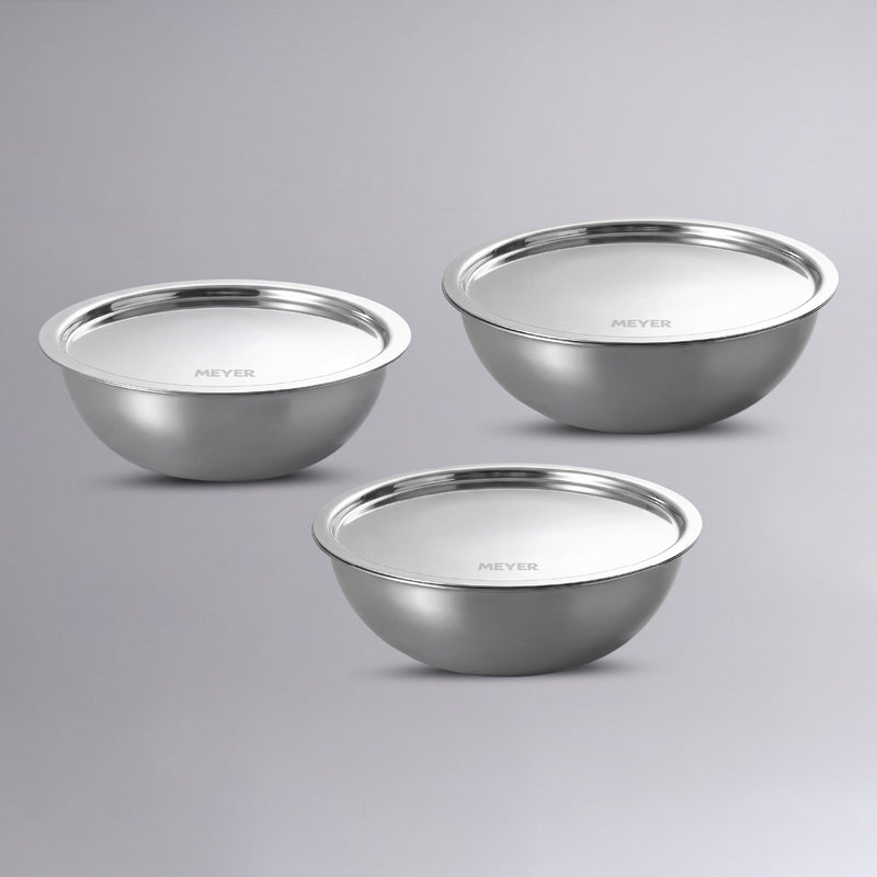MEYER Trivantage Pro Tasla with lid 3pcs Set (18cm Tasla With Lid + 20cm Tasla With Lid + 22cm Tasla With Lid)