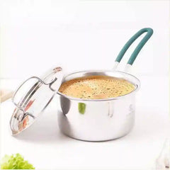 TurboCuk Tri-ply Stainless Steel Tea/Milk Pan/Saucepan+ Steel Lid, Premium Quality, 3 Layer Thick Body, 100% Toxin-free, Non-stick,  Induction & Gas, 1.4/2/3L