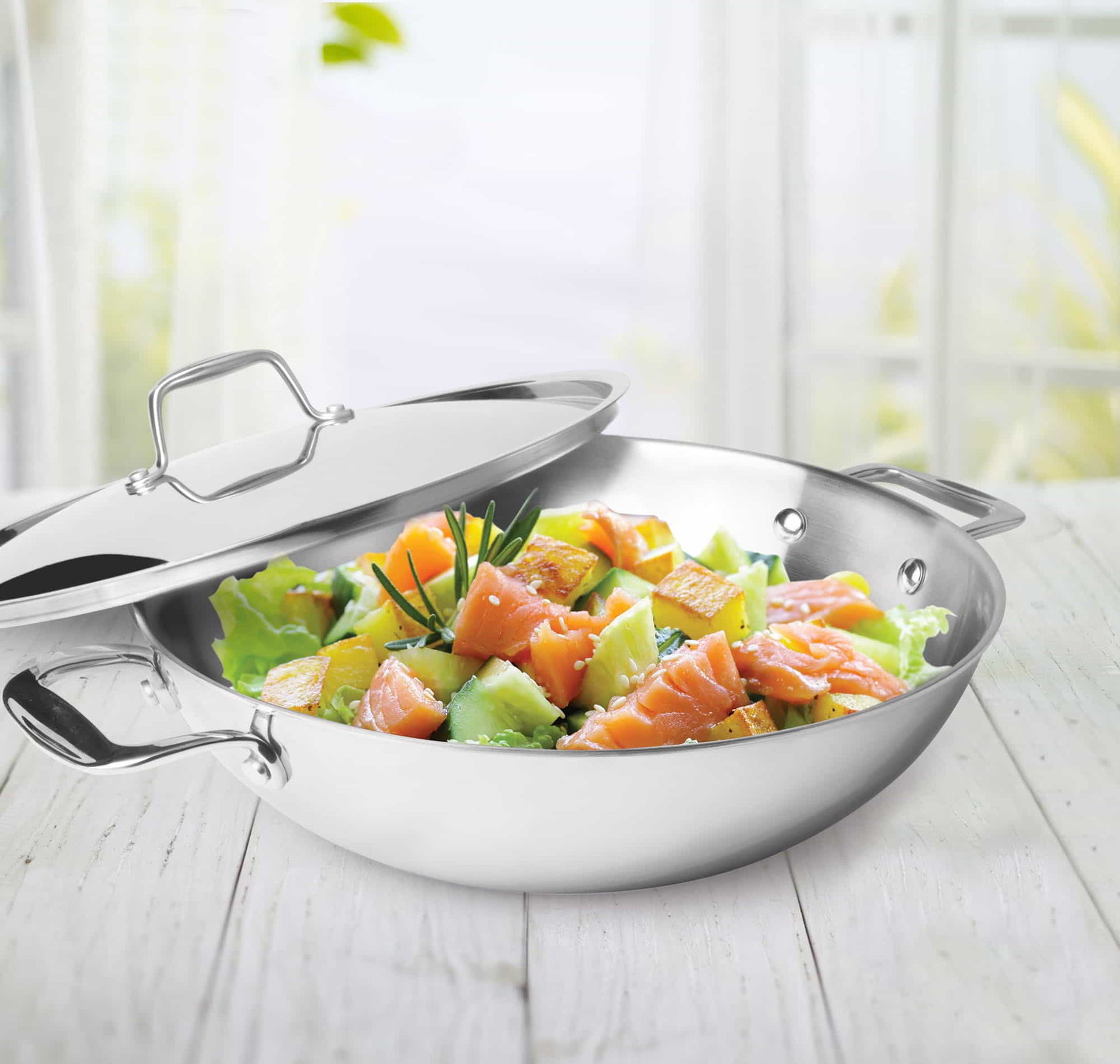 Triply Stainless Steel Kadhai with Lid (Milton Procook)
