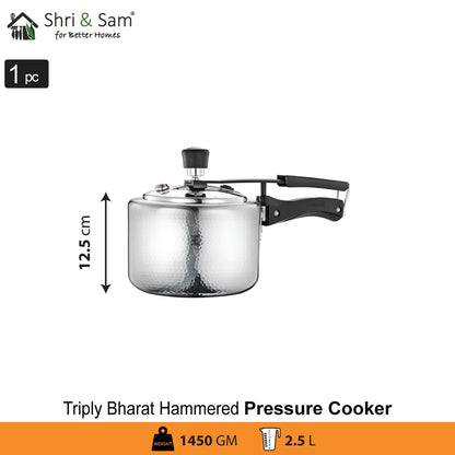 Stainless Steel Triply Bharat Hammered Pressure Cooker