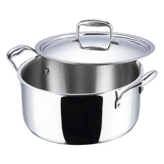 Vinod Platinum Triply Stainless Steel Saucepot with Lid (Induction Friendly) - 6.8 L