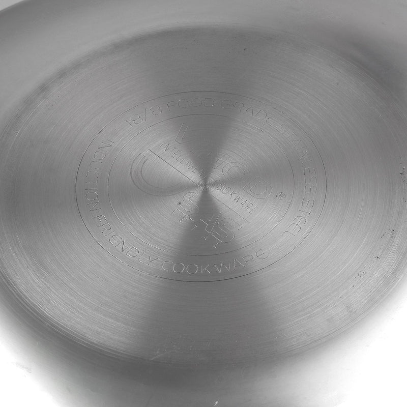 Vinod Platinum Triply Stainless Steel Wok - 26 cm (Induction Friendly)