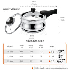 Pressure Cooker Outer Lid Curve Triply (Milton Procook)