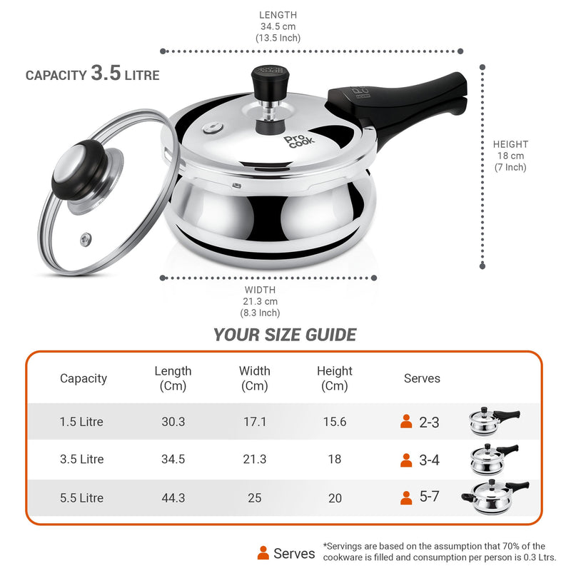 Pressure Cooker Outer Lid Curve Triply (Milton Procook)
