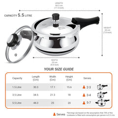 Pressure Cooker Outer Lid Curve Triply (Milton Procook)