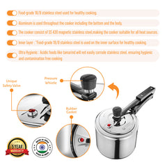 Stainless Steel Triply Bharat Pressure Cooker