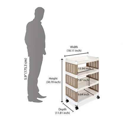 Nilkamal Trolley 25 (Milky White / Taupe Plaza)