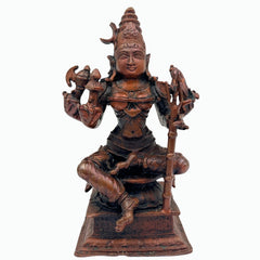 Bhunes Copper Raja Rajeshvari Idols, Rajarajeshwari Silai, Tripura Sundari Ji Ki Murti, Lalita Devi, Kamakshi, Meenakshi,Gold, 4 Inch, 1 Piece